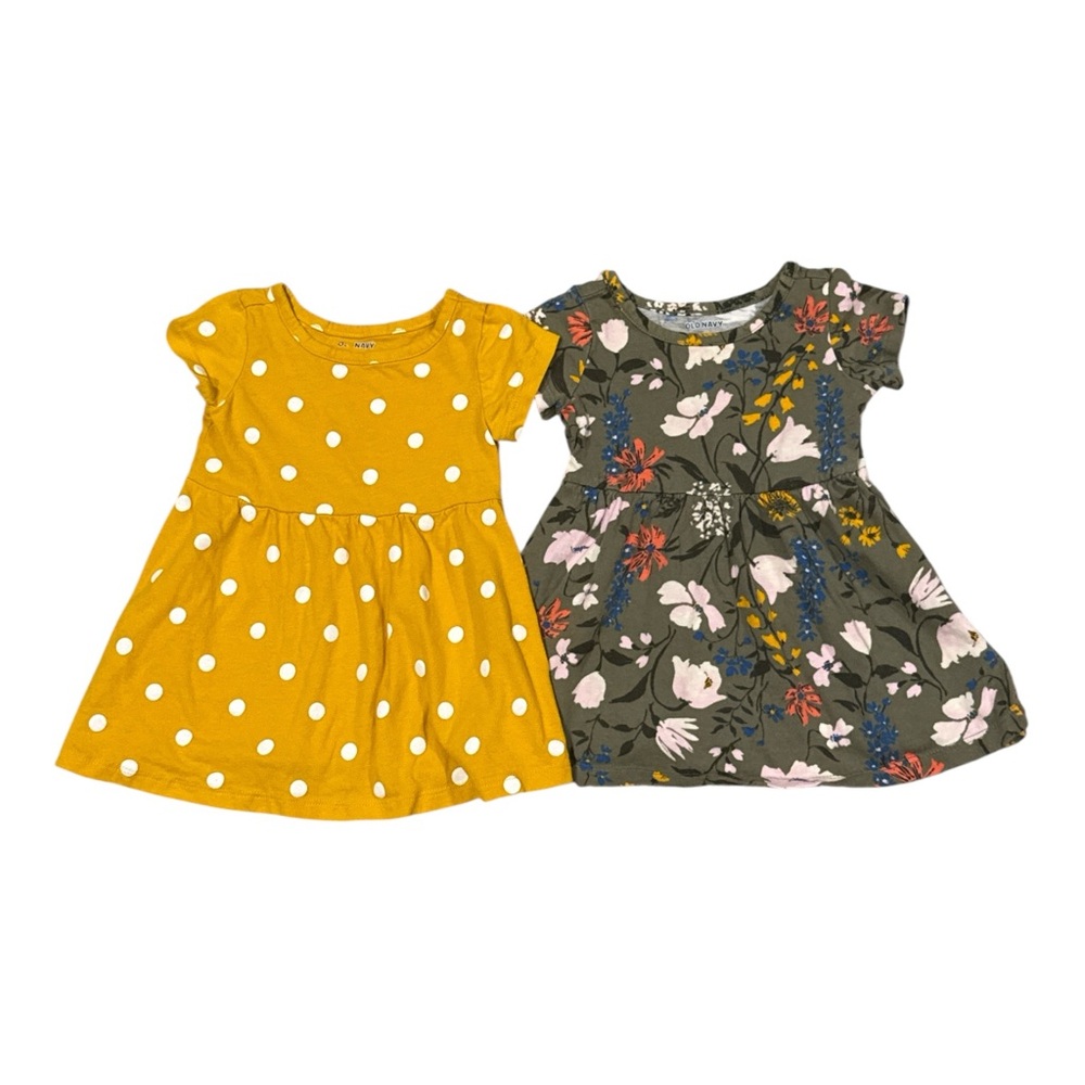 Old Navy Baby Girls Floral and‎ Polka Dot Kids Cotton Dress Set, Size 3-6 months